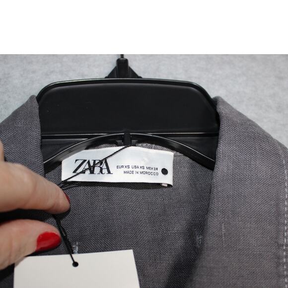 Zara NWT The Helena Linen Top Gray Size XS‎ - Picture 3 of 6